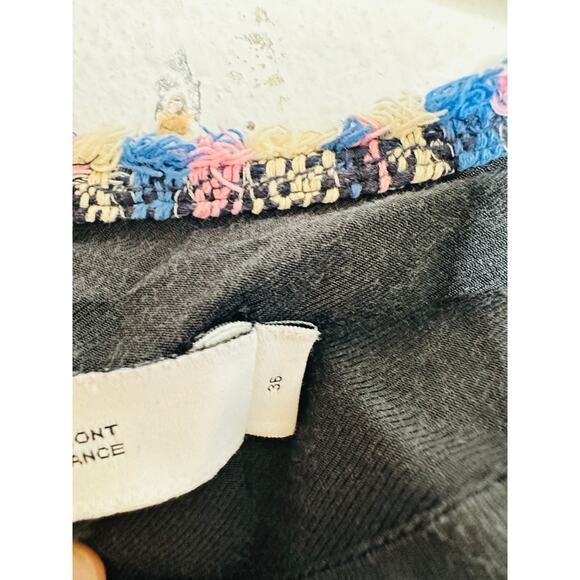 IRO Multicolored Printed Tweed Long Sleeve Frayed Hem Frannie Jacket size 36 - Picture 7 of 14